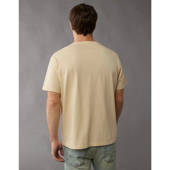 American Eagle AE Mens Citron/Cream Logo Graphic T-Shirt/Tee | NEW/NWT!! - Picture 3 of 13